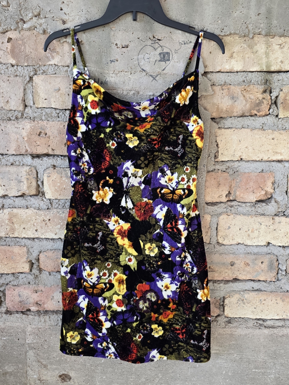 Urban Outfitters Velvet Butterfly Floral Cami Slip Dress Size Small